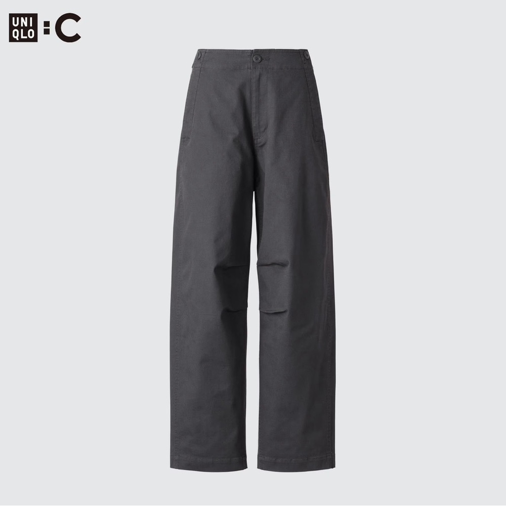 Uniqlo Cotton Wide Pants in Dark Gray size 8